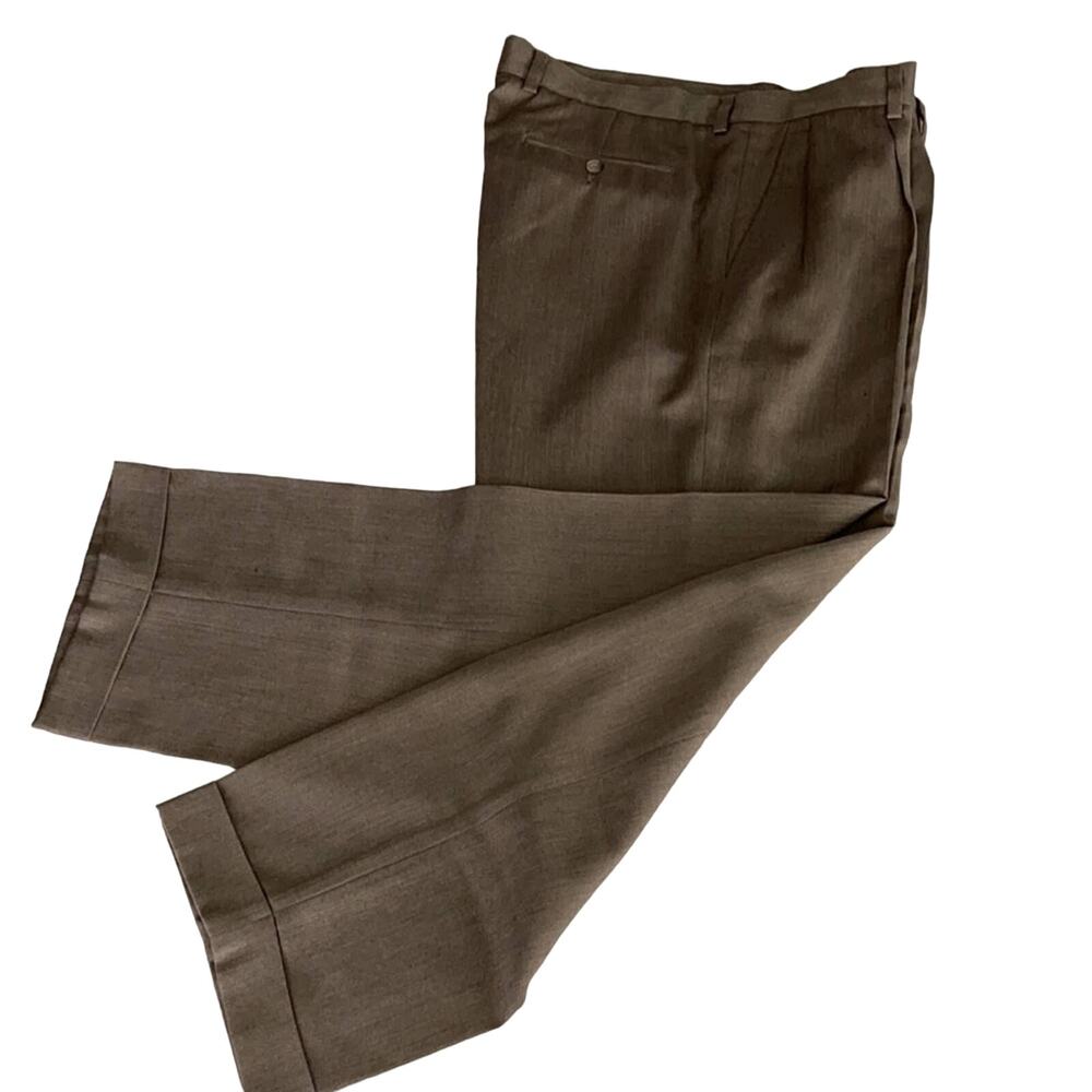 Austin Reed Herringbone Cuffed Dress Slacks, Size 38/30